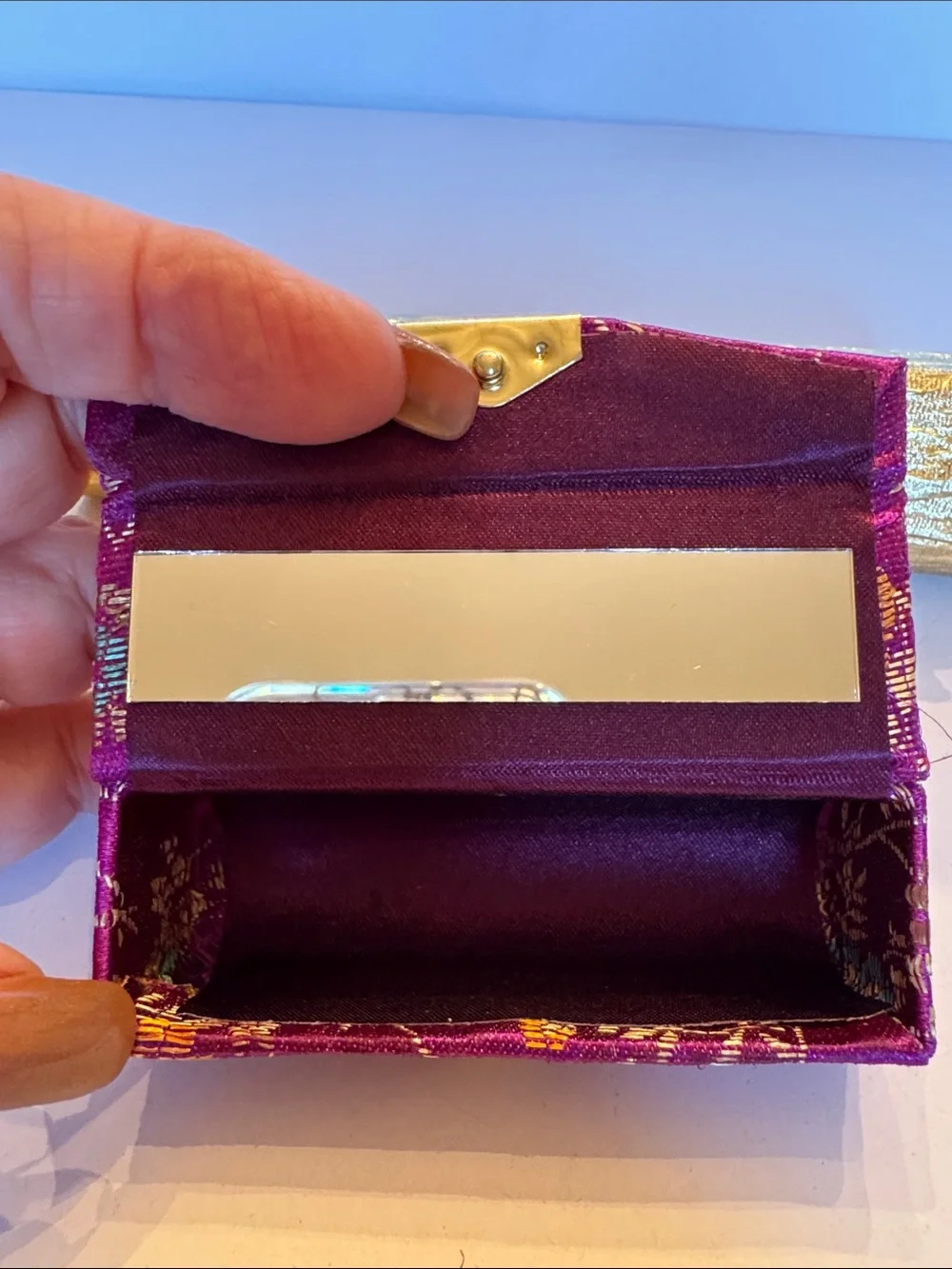 Estee Lauder Gold lipstick holder and Purple Decorative Lipstick holder